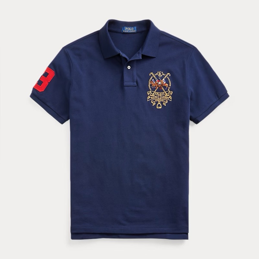 Polo by Ralph Lauren Men's Blue Polo with Red Accent